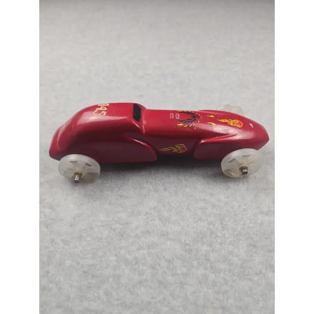 Vintage Pinewood Derby Car Custom Red Flame Lightning Awana Grand Prix Boy Scout